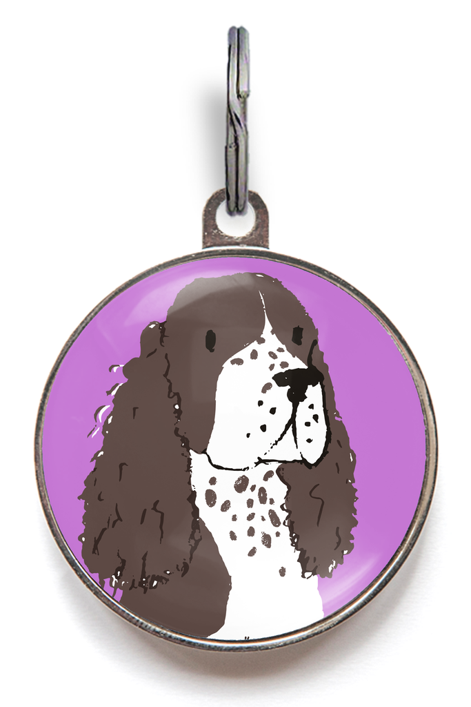 Springer Spaniel Dog ID Tag - Brown & White