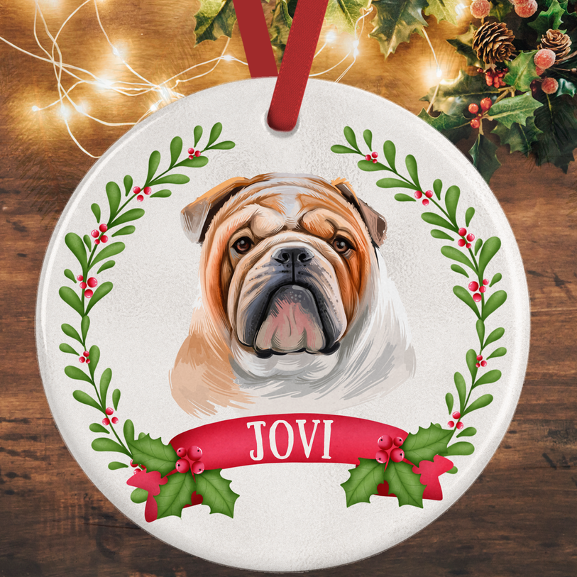 Bulldog Christmas Decoration
