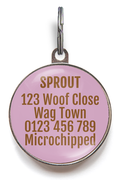 Cinnamon Roll Pet Tag Back - Add up to 5 lines of personal contact information to get your pet home safely