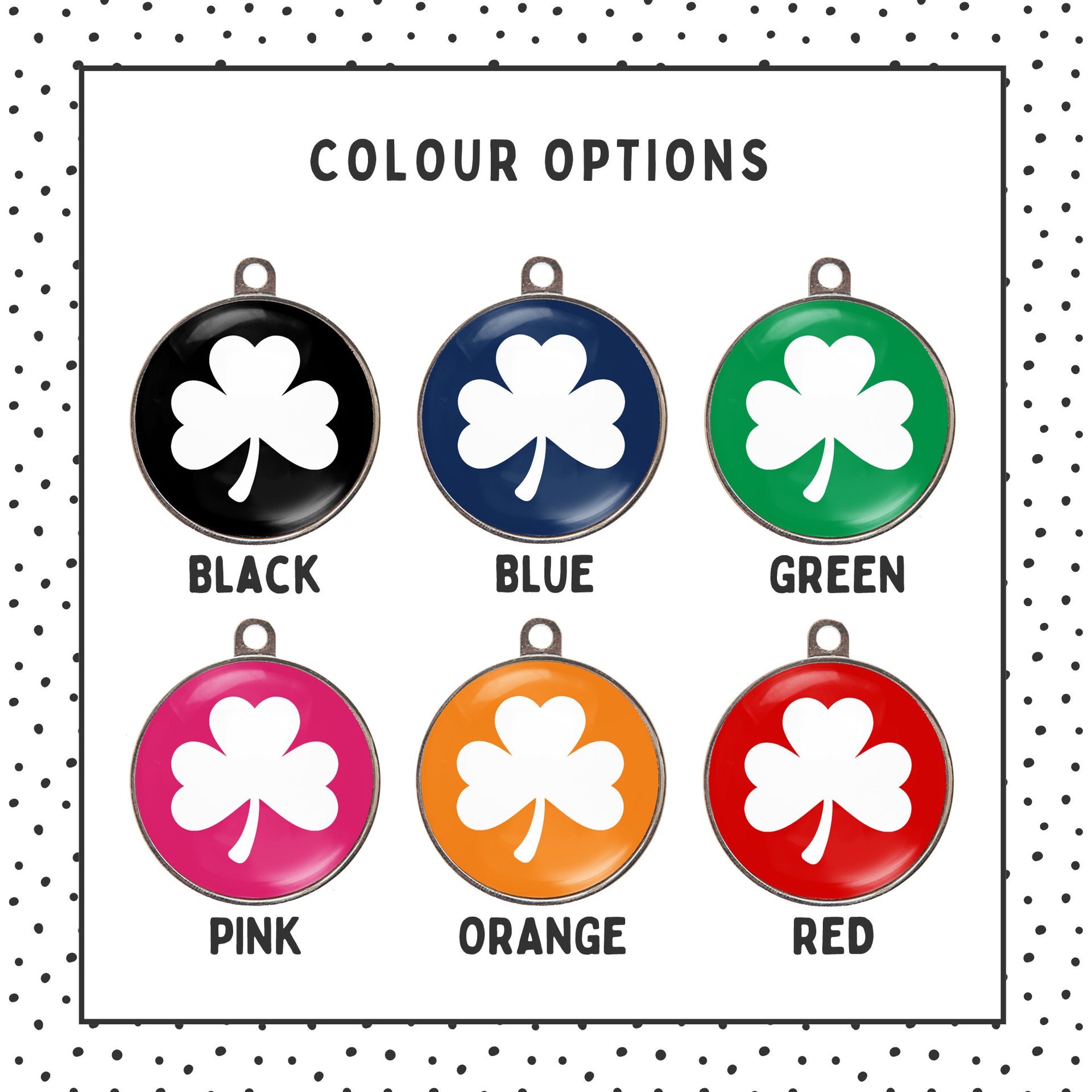 Colour chart for clover dog ID tag