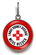 Kidney Disease Dog Tag - Alerts finder that your pet has kidney disease and requires medication