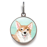 Corgi Dog Tag - Green