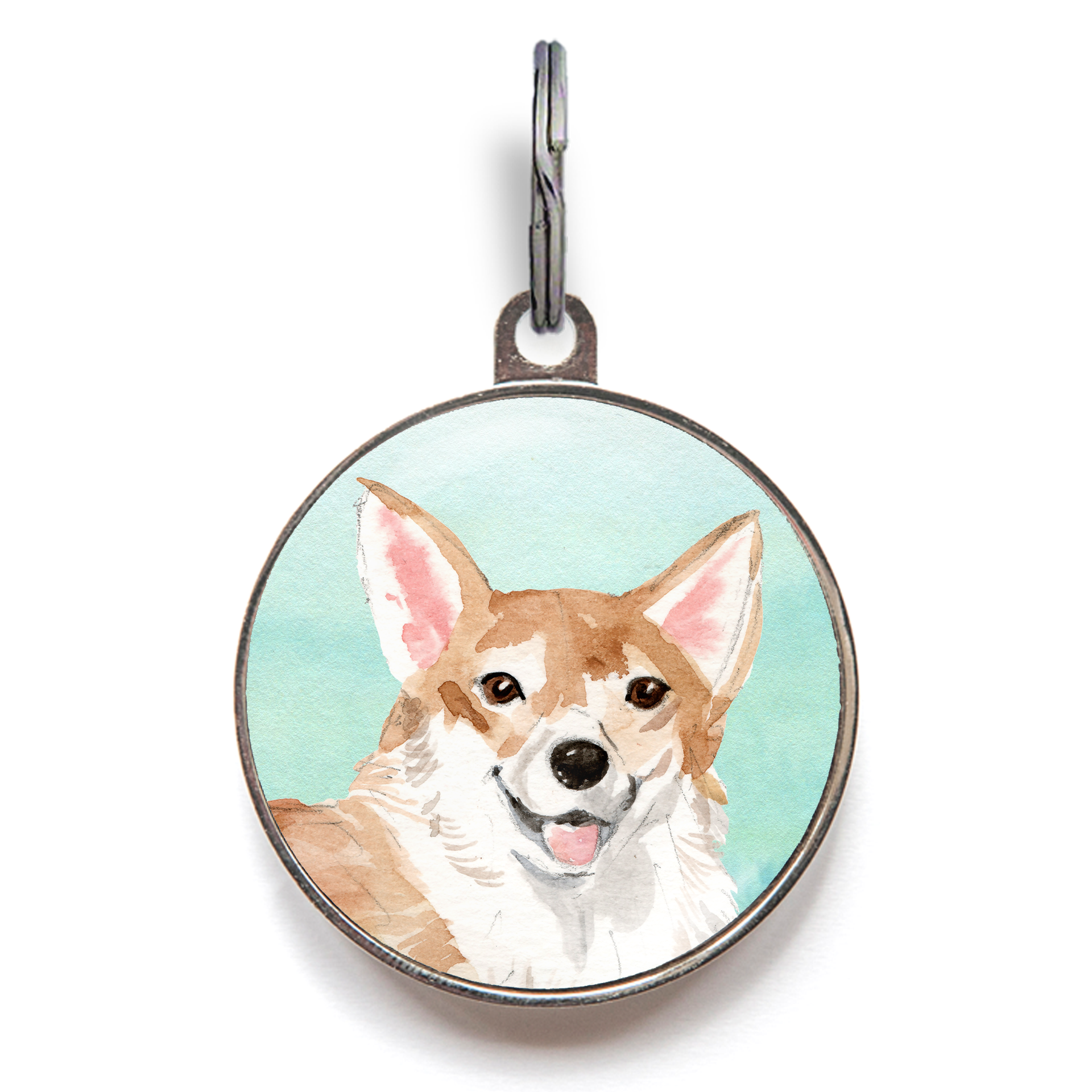 Corgi Dog Tag - Green