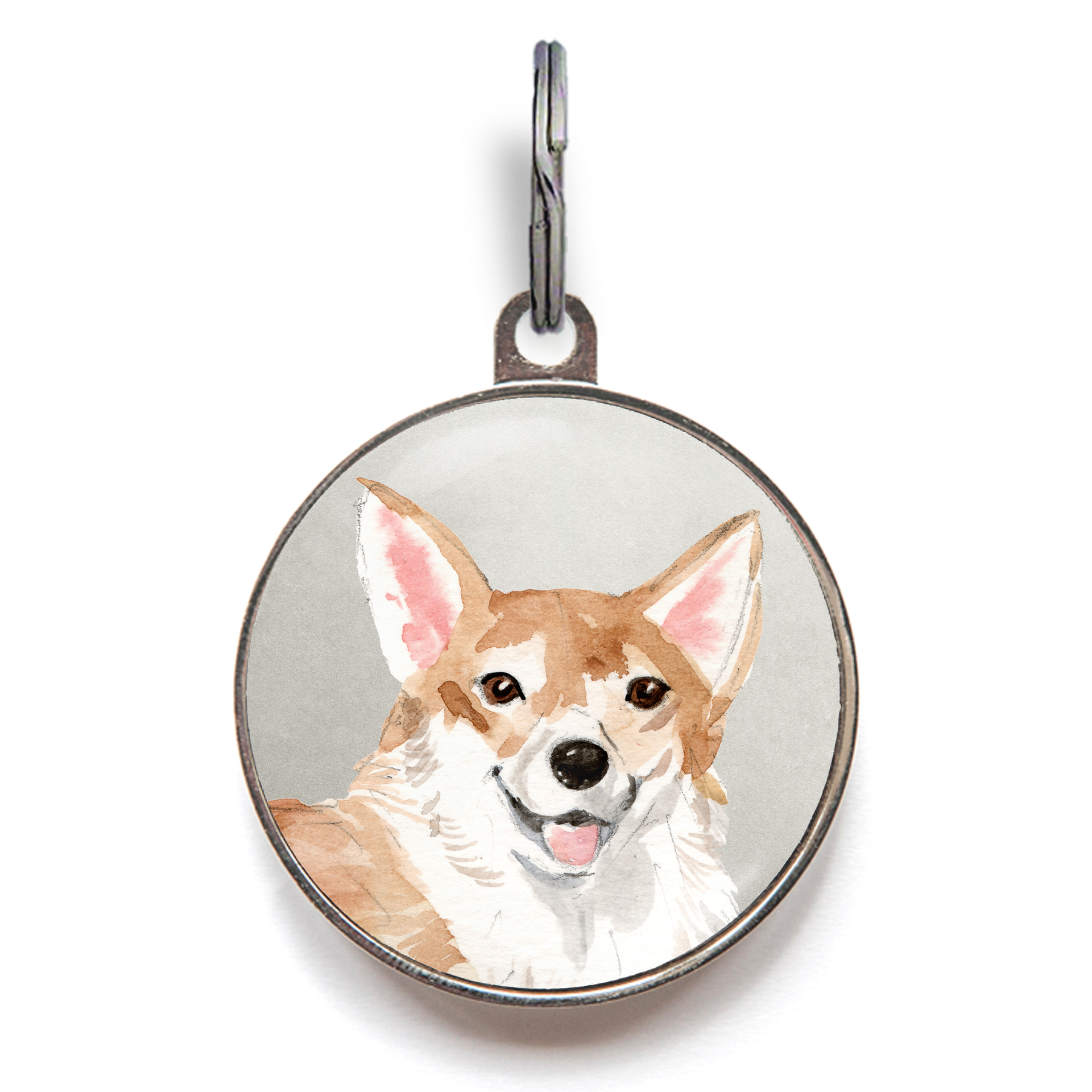 Corgi Dog Tag - Grey