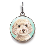 Cream Cockapoo Dog Tag - Green
