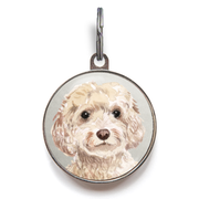 Cream Cockapoo Dog Tag - Grey