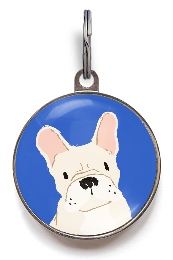 French Bulldog Dog ID Tag - Cream