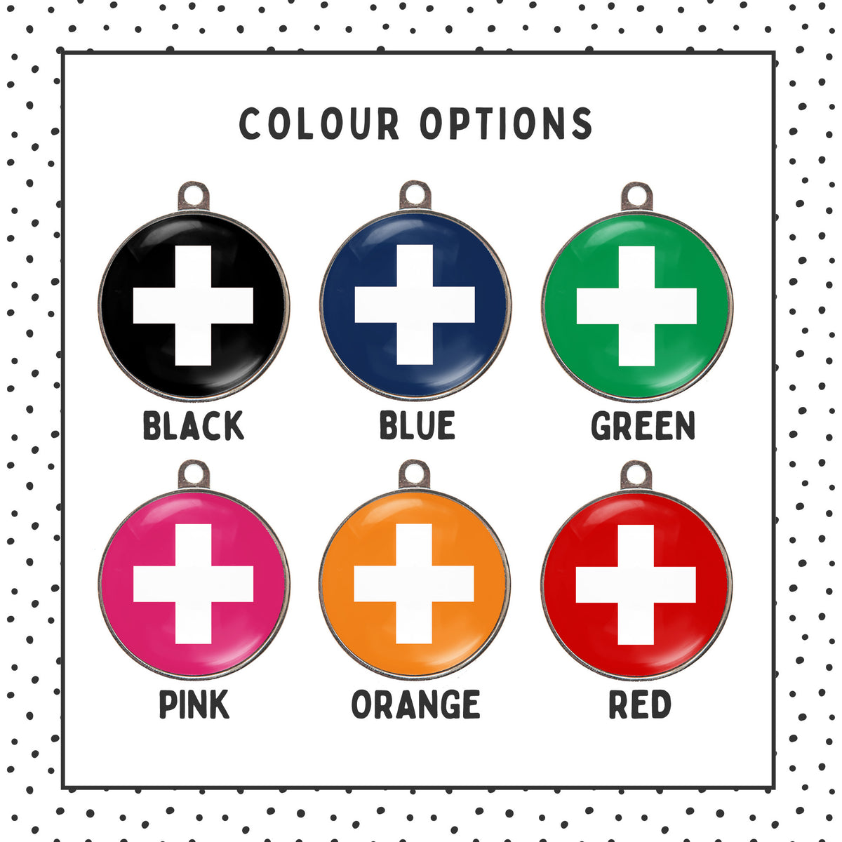 Colour chart for Cross Pet ID Tags
