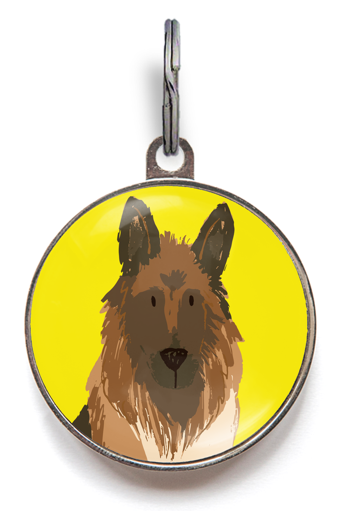 Dark German Shepherd Dog ID Tag