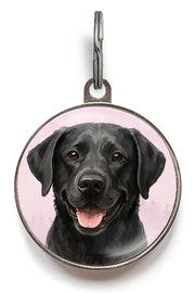 Black Labrador tag for dogs – lightweight and waterproof ID tag with front breed design and back text area