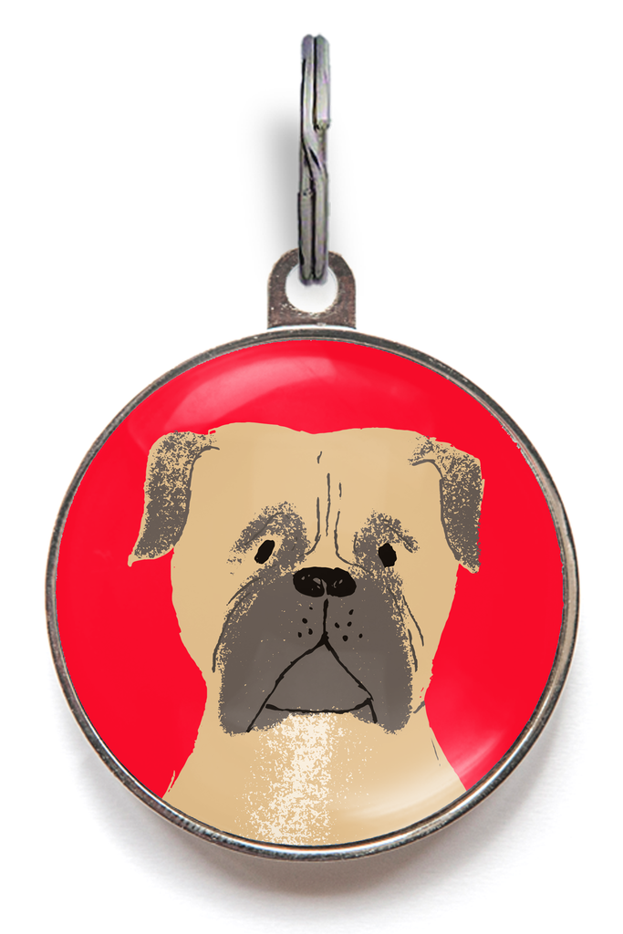 Fawn Bull Mastiff Dog ID Tag