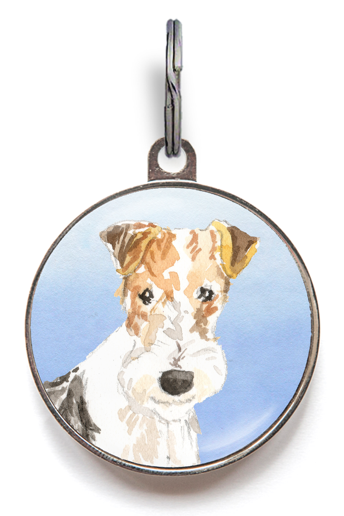 Fox Terrier Dog Tag - Blue