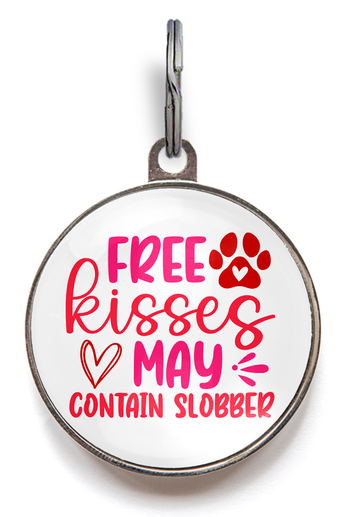 Free Kisses Valentines Dog Tag