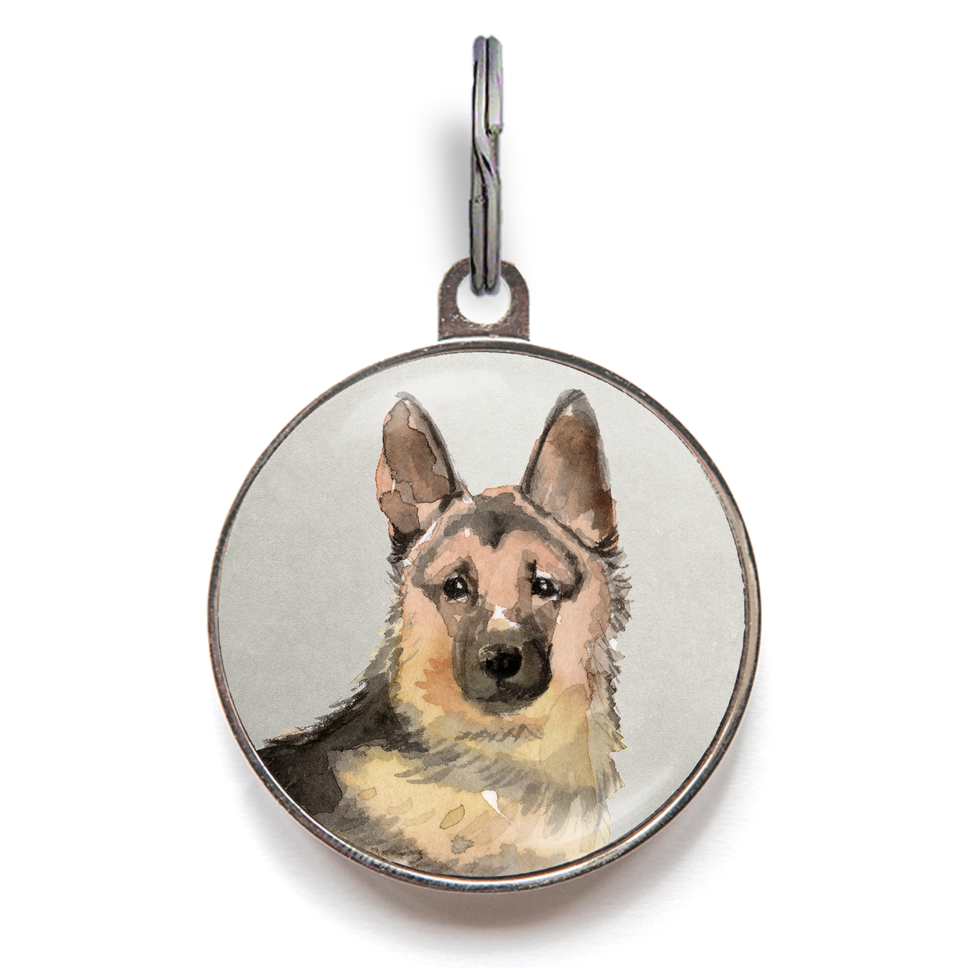 German Shepherd Dog Tag - Grey