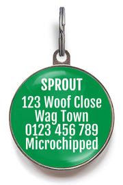 Back of clover dog ID Tag