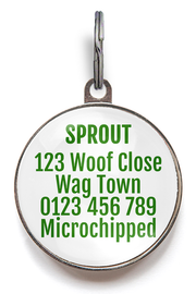 Back of "Jolly Good Girl" Christmas Pet Tag