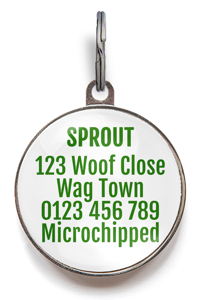Back of "Jolly Good Girl" Christmas Pet Tag