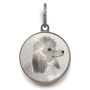 Grey Poodle Dog Tag - Grey