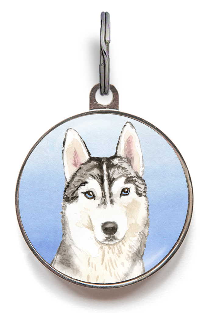Husky Dog Tag - Blue