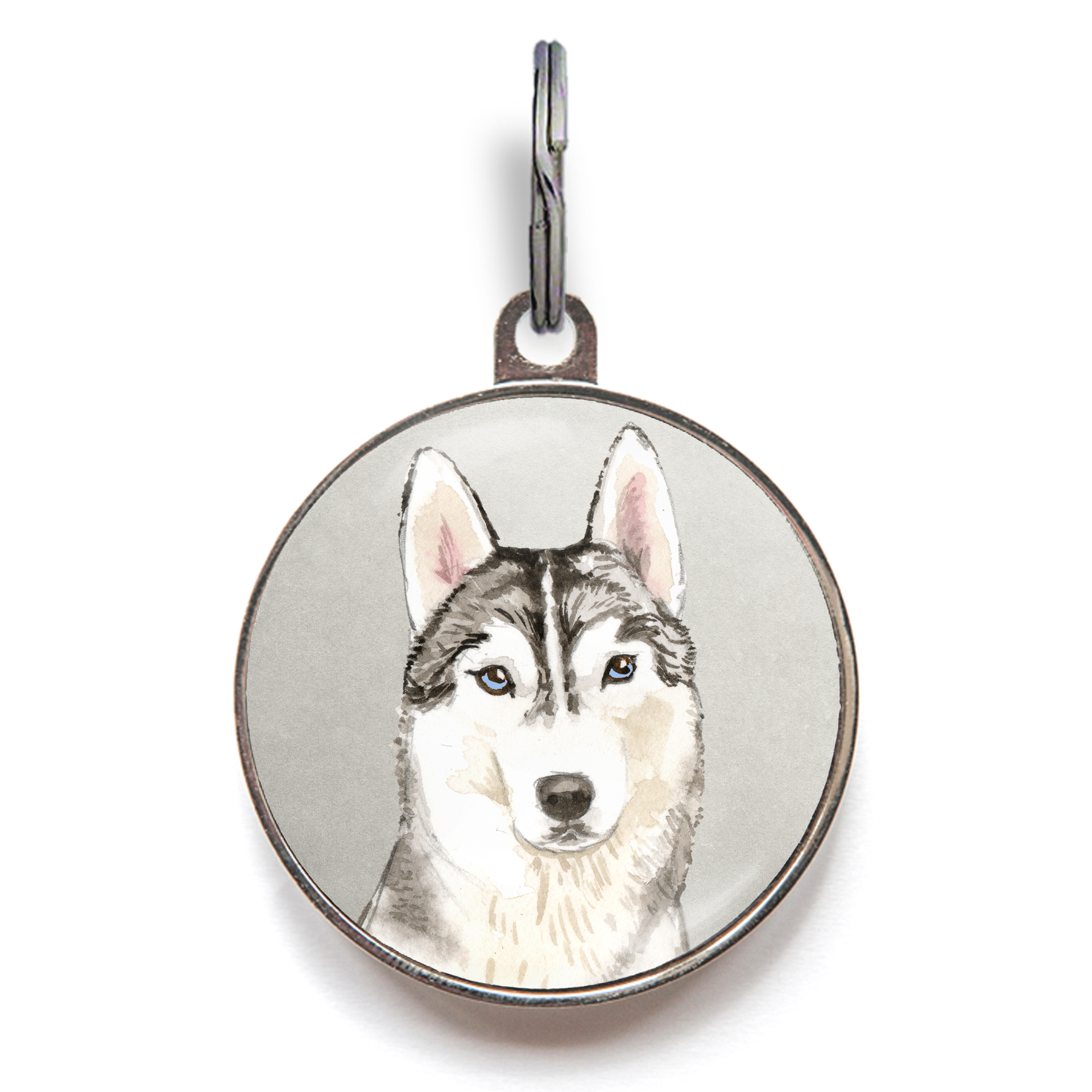 Husky Dog Tag - Grey