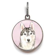 Husky Dog Tag - Pink