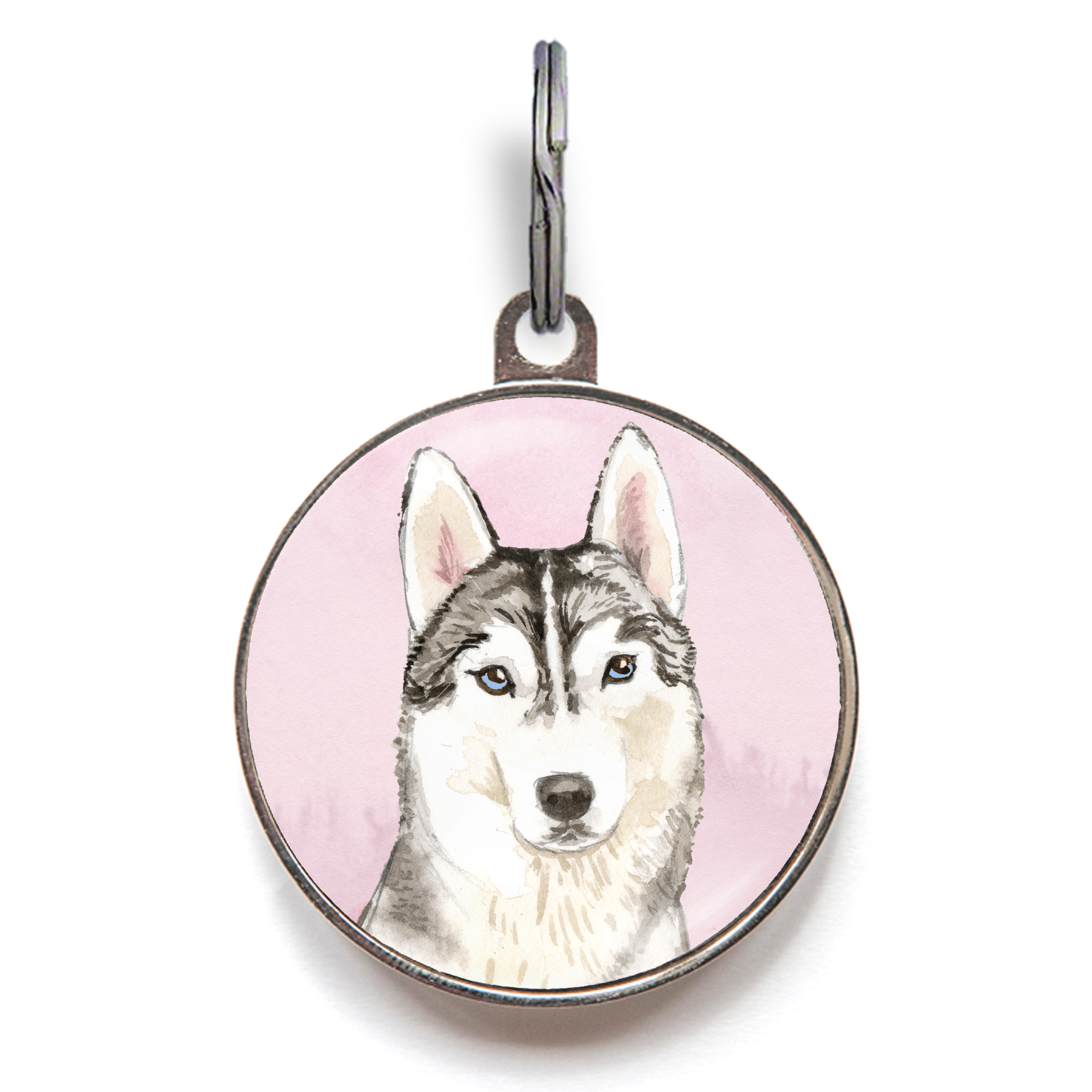 Husky Dog Tag - Pink