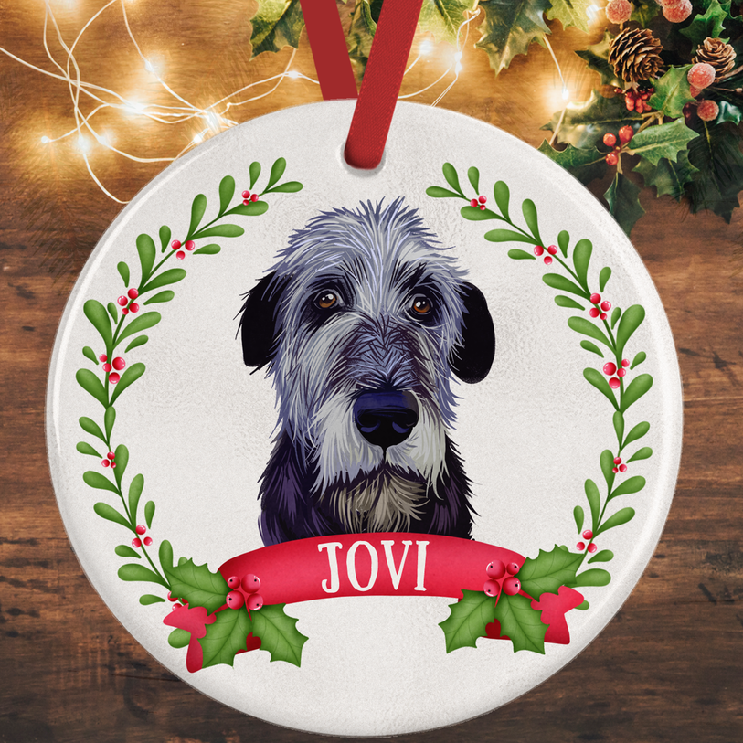 🎄 Irish Wolfhound Christmas Decoration