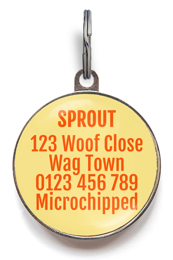 Back of island sunset dog tag