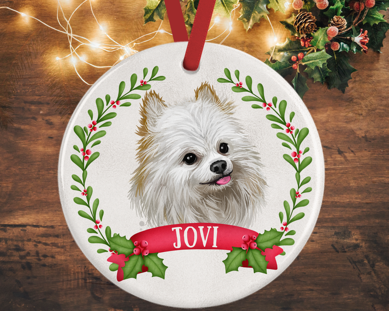 Japanese Spitz Christmas Decoration