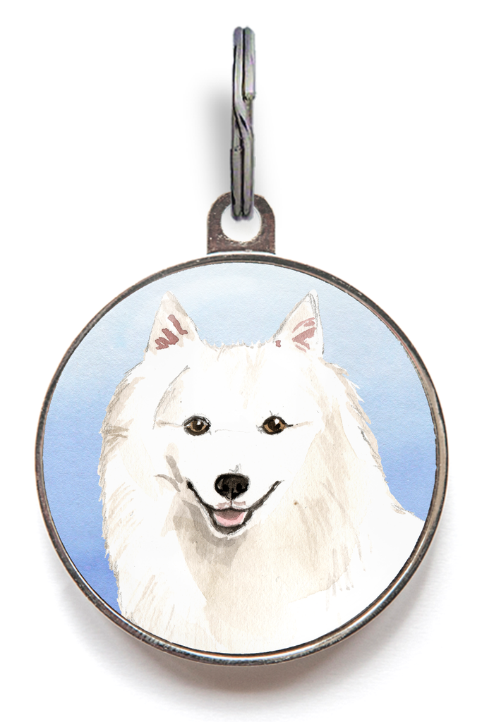Japanese Spitz Dog Tag - Blue