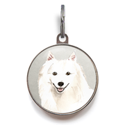 Japanese Spitz Dog Tag - Grey