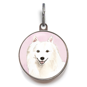 Japanese Spitz Dog Tag - Pink