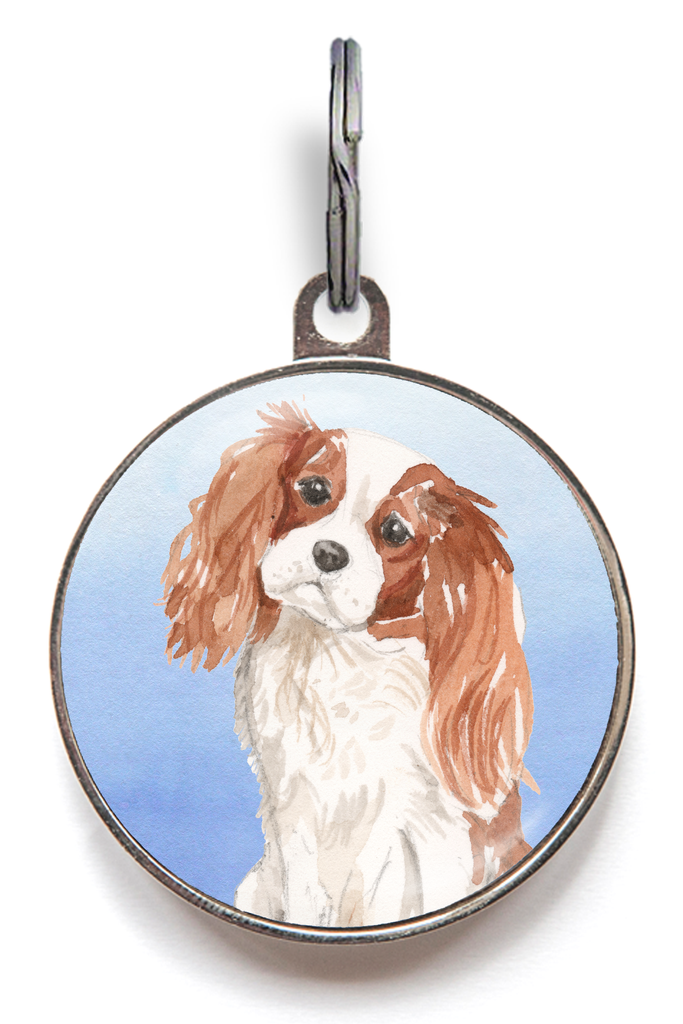 King Charles Spaniel Dog Tag - Blue