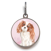 King Charles Spaniel Dog Tag - Pink