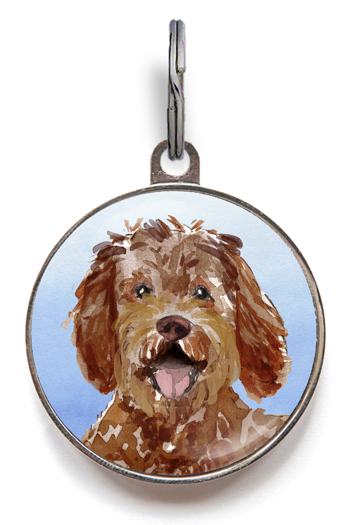 Labradoodle Dog Tag - Blue