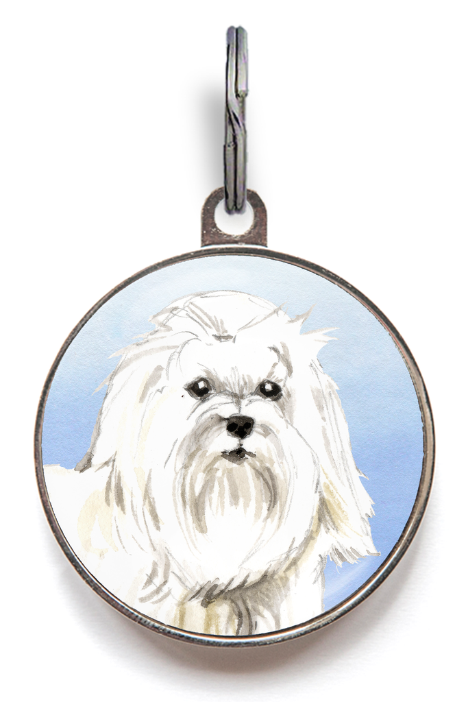 Maltese Dog Tag - Blue