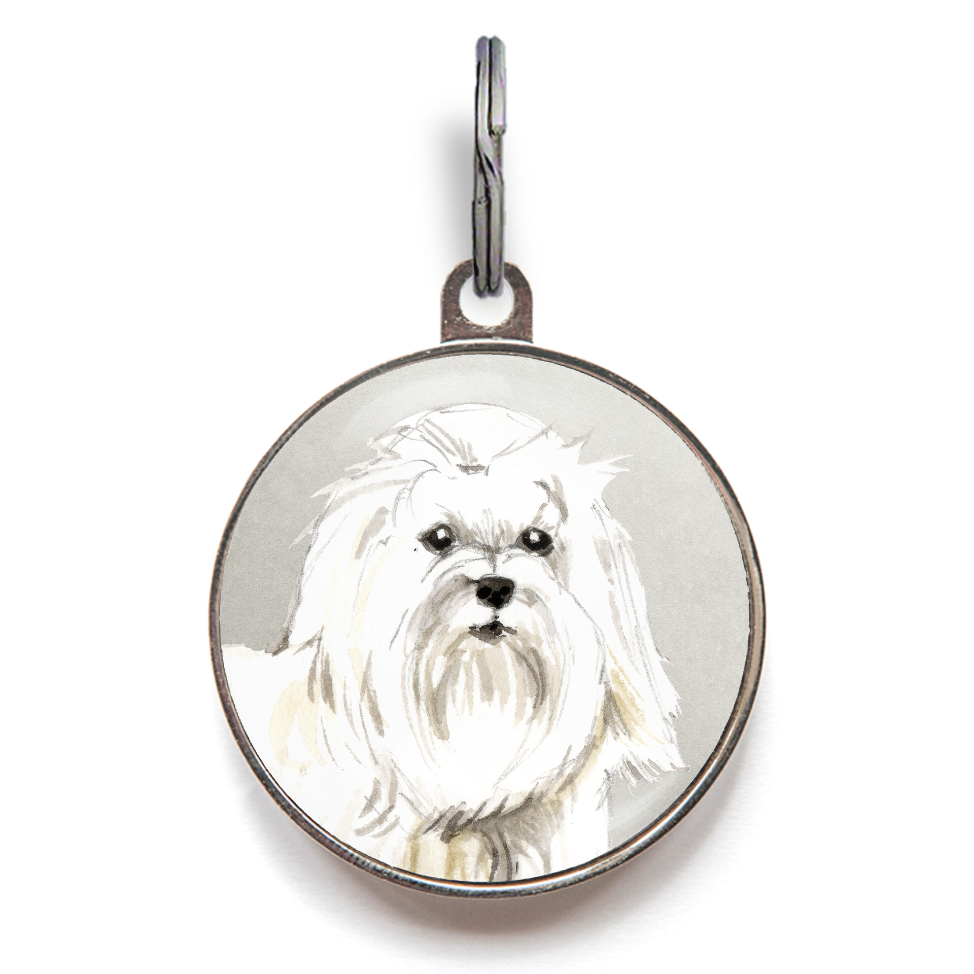 Maltese Dog Tag - Grey