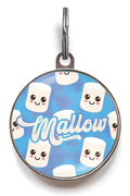 Marshmallow Dog Tag For Dogs & Cats - Featuring a kawaii marshmallow pattern against a colourful background with room to add your pet's name