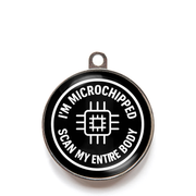 Black scan my entire body microchipped dog ID tag