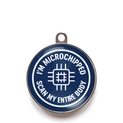 Blue scan my entire body microchipped dog ID tag
