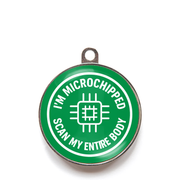 Green scan my entire body microchipped dog ID tag