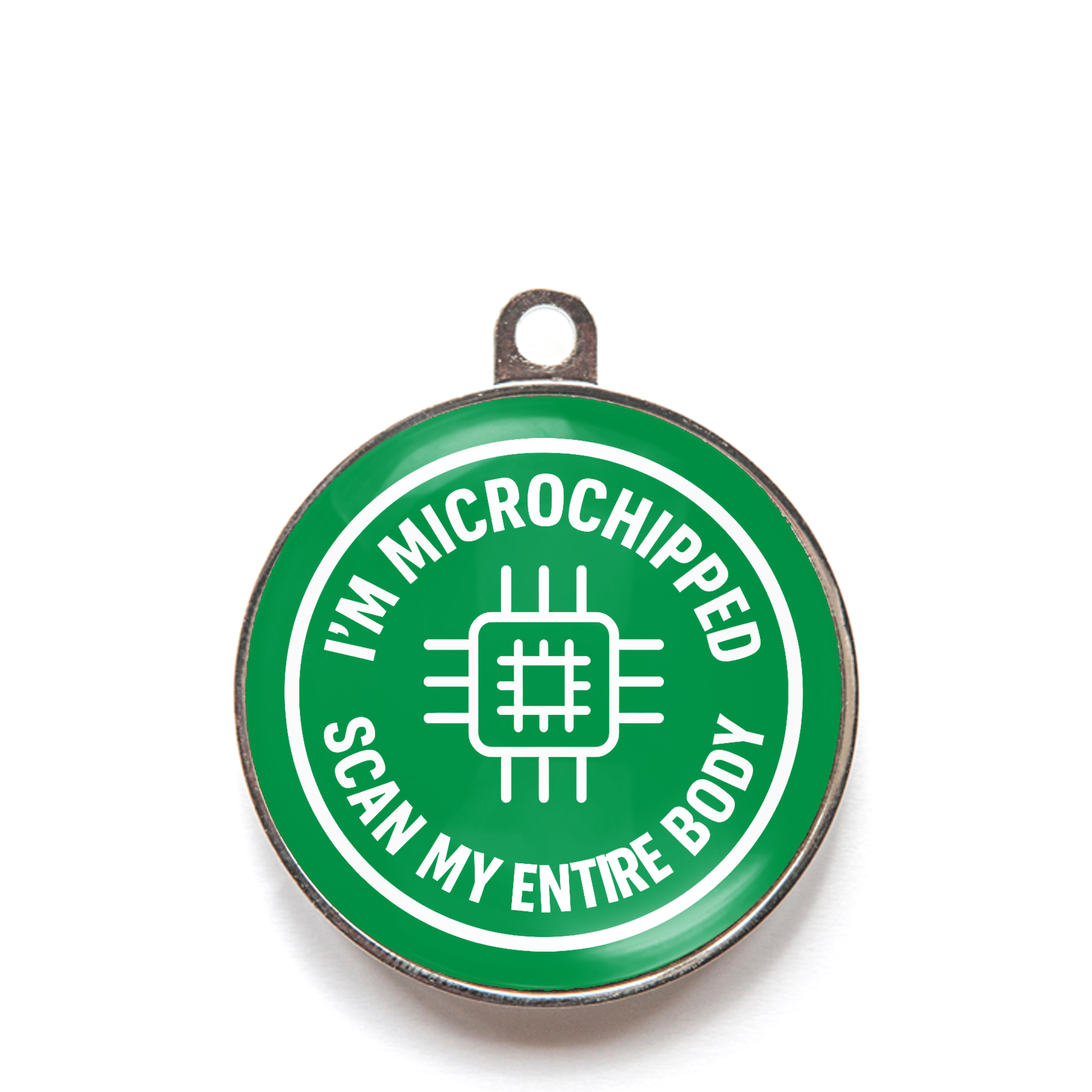 Green scan my entire body microchipped dog ID tag