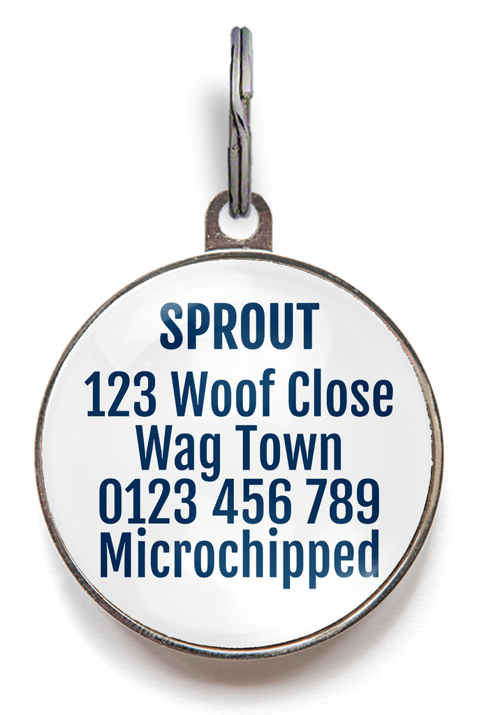 Personalised back of feeling nauti pet tag were you can add your personal contact information