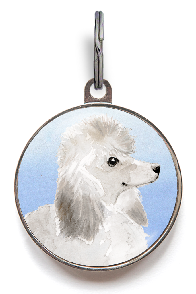 Poodle Dog Tag - Blue