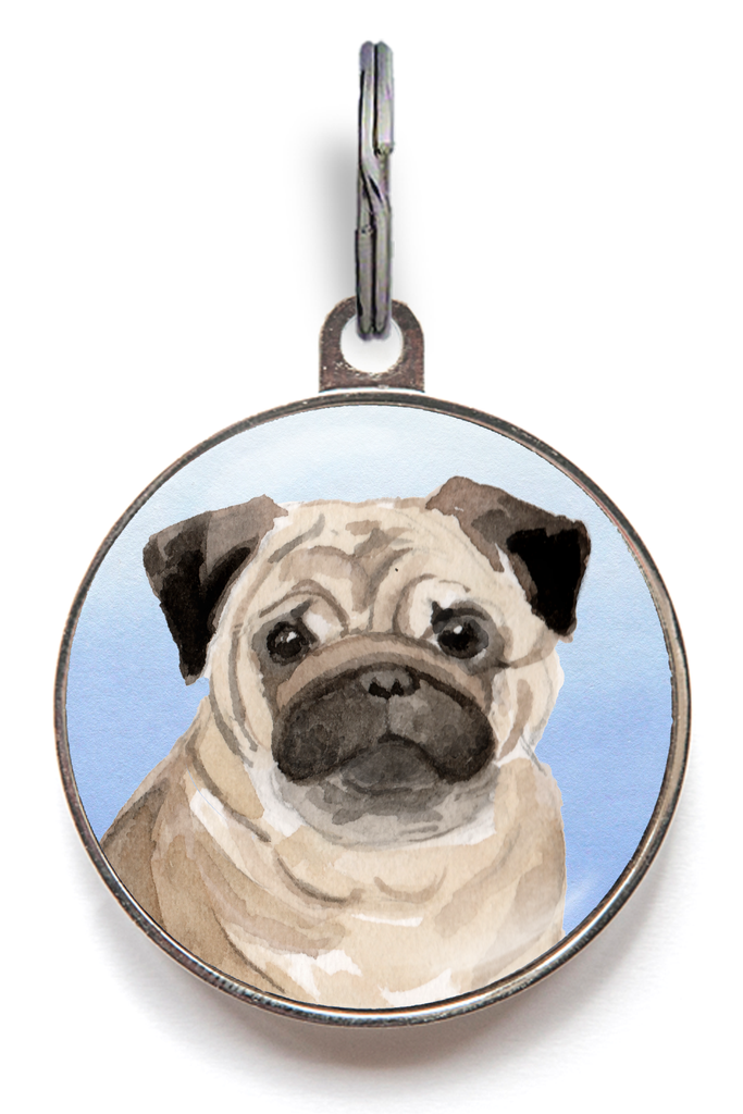 Pug Dog Tag - Blue