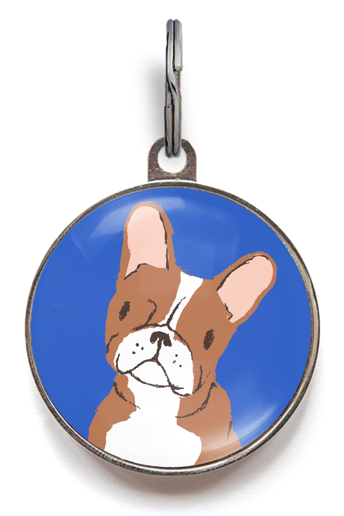 Red Boston Terrier Dog ID Tag