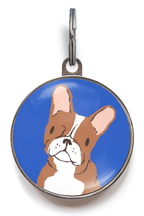 Boston Terrier Dog ID Tag - Red Boston Terrier