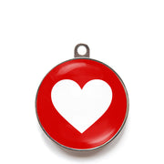 Red heart dog ID tag with white heart icon