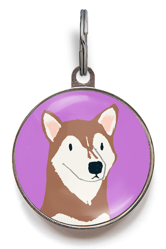 Red Husky Dog ID Tag