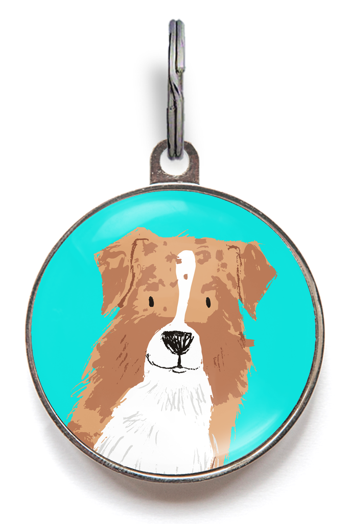 Red Merle Australian Shepherd Dog ID Tag